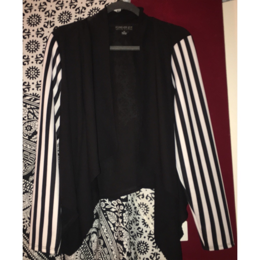 Sheer striped cardigan